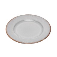 Prato Avulso Sobremesa 20,5cm De Cerâmica Linear Cinza